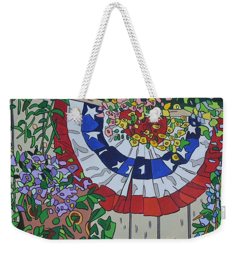 Paintings Weekender Tote Bag featuring the painting The Flowering Forth by Mike Stanko
