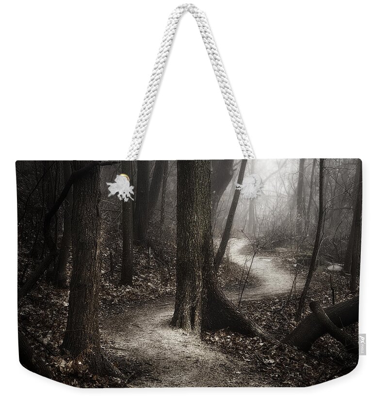 Path Weekender Tote Bag featuring the photograph The Foggy Path by Scott Norris