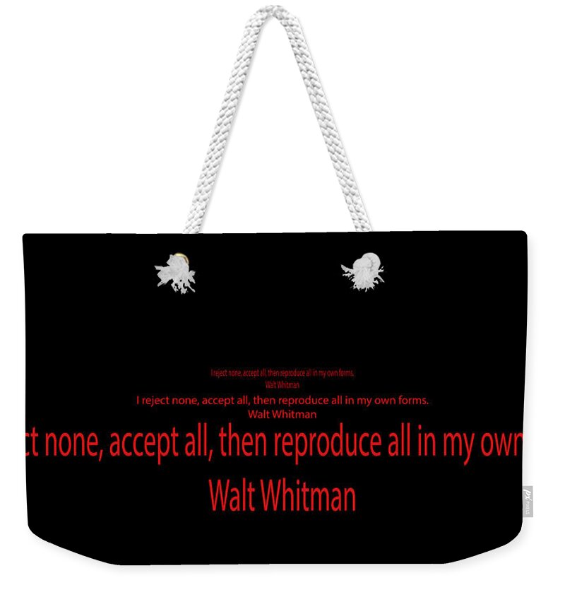 Walt Whitman Quote Weekender Tote Bag featuring the painting The Generations Mural IV by David Bridburg