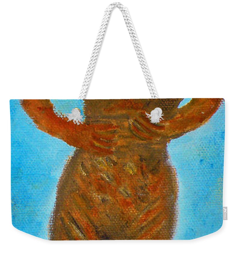 Augusta Stylianou Weekender Tote Bag featuring the photograph The Goddess Astarte. by Augusta Stylianou