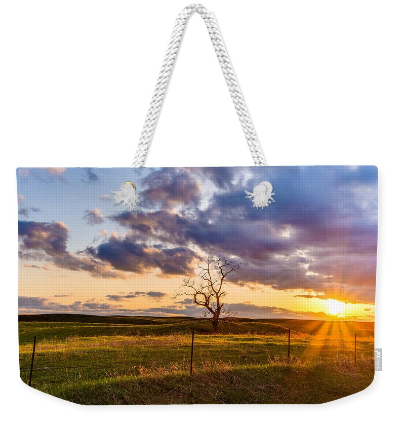 Sunset Sonata Weekender Tote Bag featuring the photograph The Golden Hour by Adam Mateo Fierro