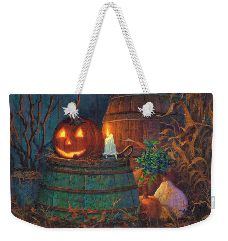 Michael Humphries Weekender Tote Bag featuring the painting The Great Pumpkin by Michael Humphries