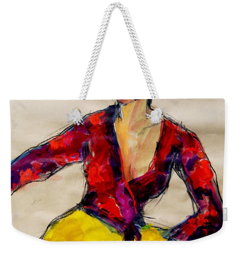 Live Model Study Weekender Tote Bag featuring the painting The gypsy - Pia #2 - figure series by Mona Edulesco