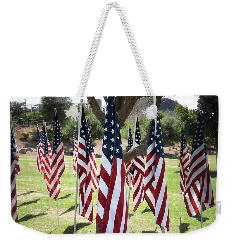 Tempe Town Lake Weekender Tote Bag featuring the photograph The Healing Field by Laurel Powell