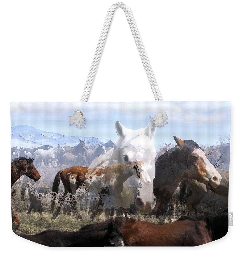 Horses Weekender Tote Bag featuring the photograph The Herd 2 by Kae Cheatham
