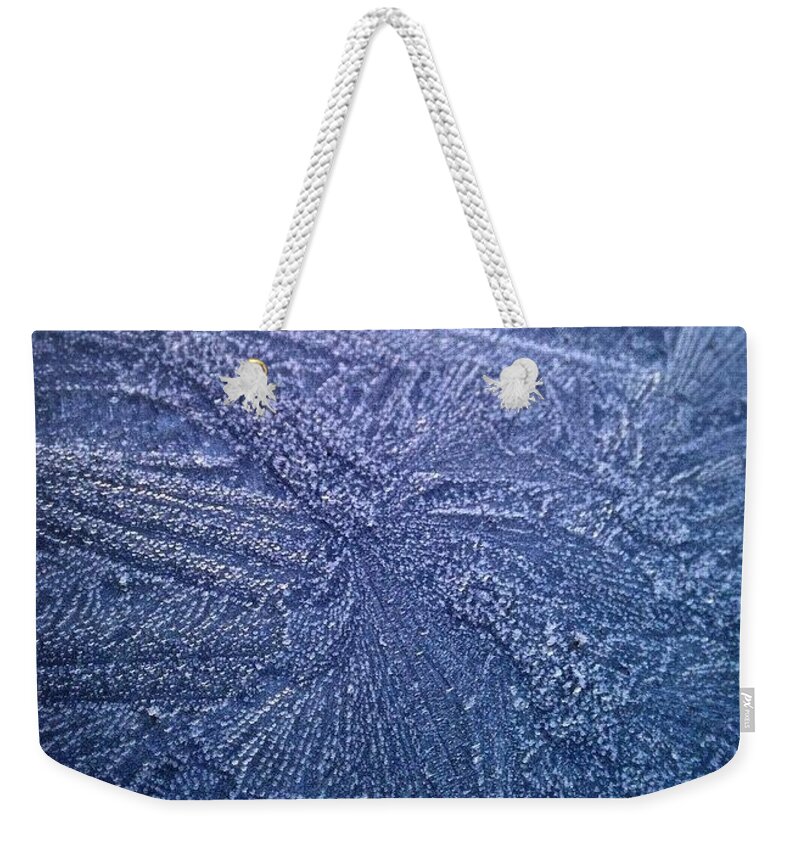 Blue Weekender Tote Bag featuring the photograph The Ice by Aleck Cartwright