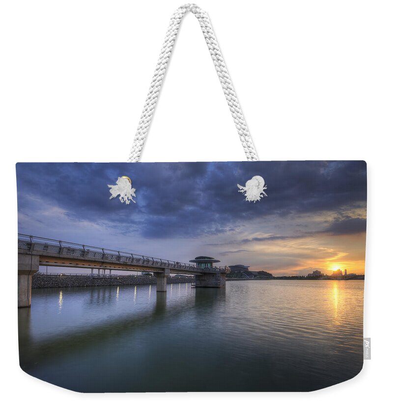 Tranquility Weekender Tote Bag featuring the photograph The Jetty At The Dam by Khasif Photography