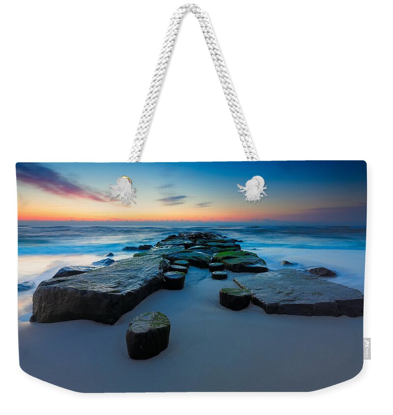 Ocean Weekender Tote Bag featuring the photograph The Jetty by Rick Berk