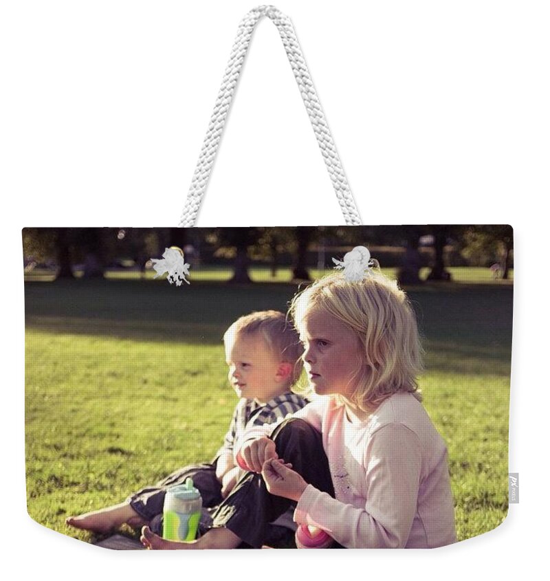 Boy Weekender Tote Bag featuring the photograph The Kids, They Have Grown Up So Much by Aleck Cartwright