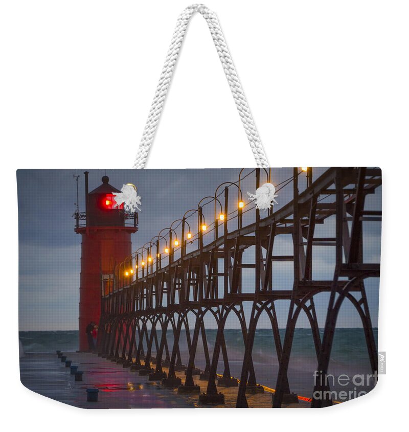 South Haven Weekender Tote Bag featuring the photograph The Kiss by Michael J Samuels