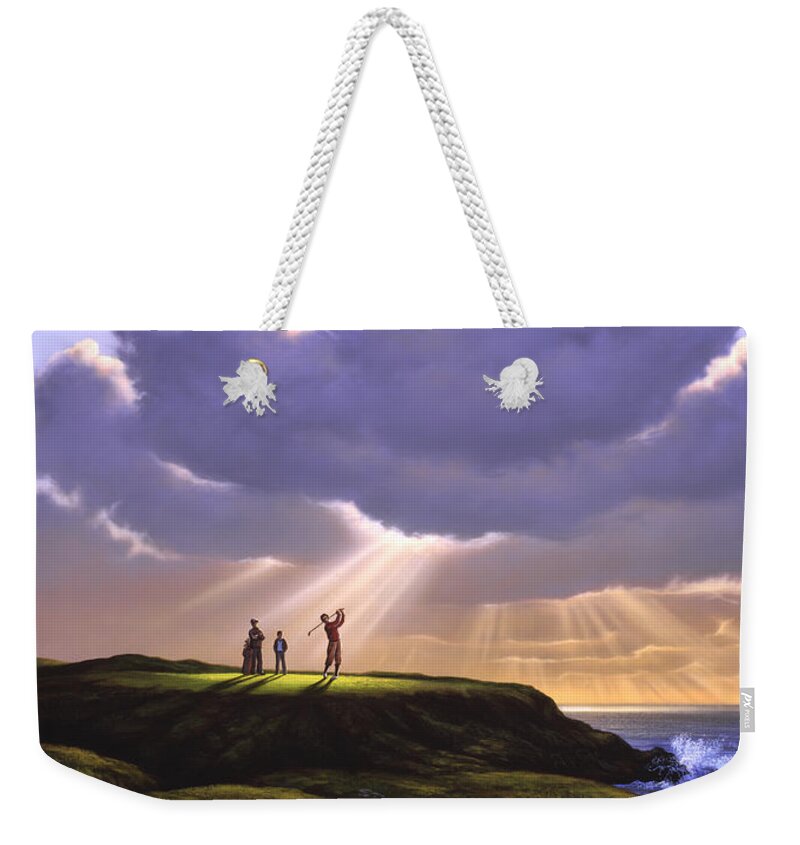 Golf Weekender Tote Bag featuring the painting The Legend of Bagger Vance by Jerry LoFaro
