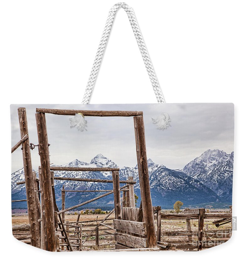 Teton National Park Print Weekender Tote Bag featuring the photograph The Loading Gate by Jim Garrison