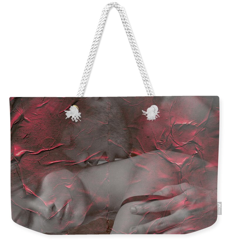Red Weekender Tote Bag featuring the photograph The Lovers by Teri Schuster