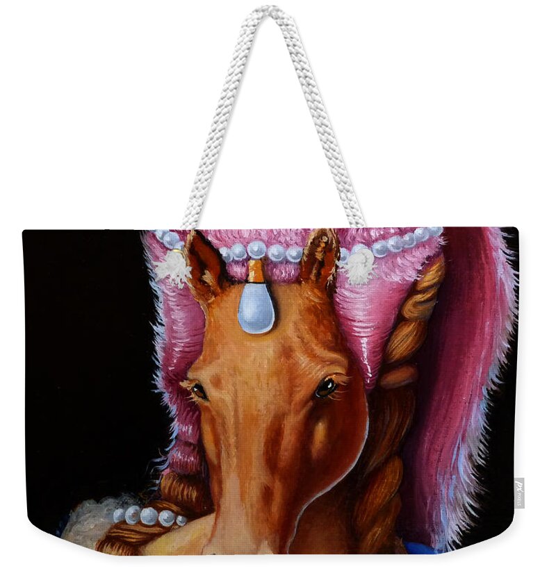 Horse Weekender Tote Bag featuring the painting The Mare As Queen by Catherine Twomey