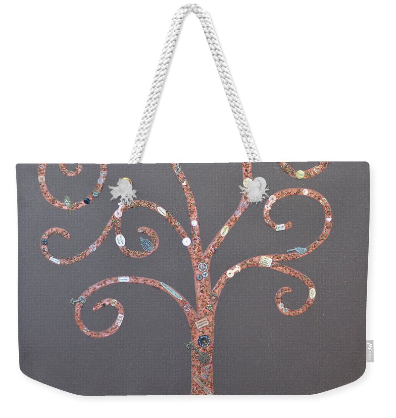 Original Paintings Weekender Tote Bag featuring the painting The Menoa Tree by Angelina Tamez