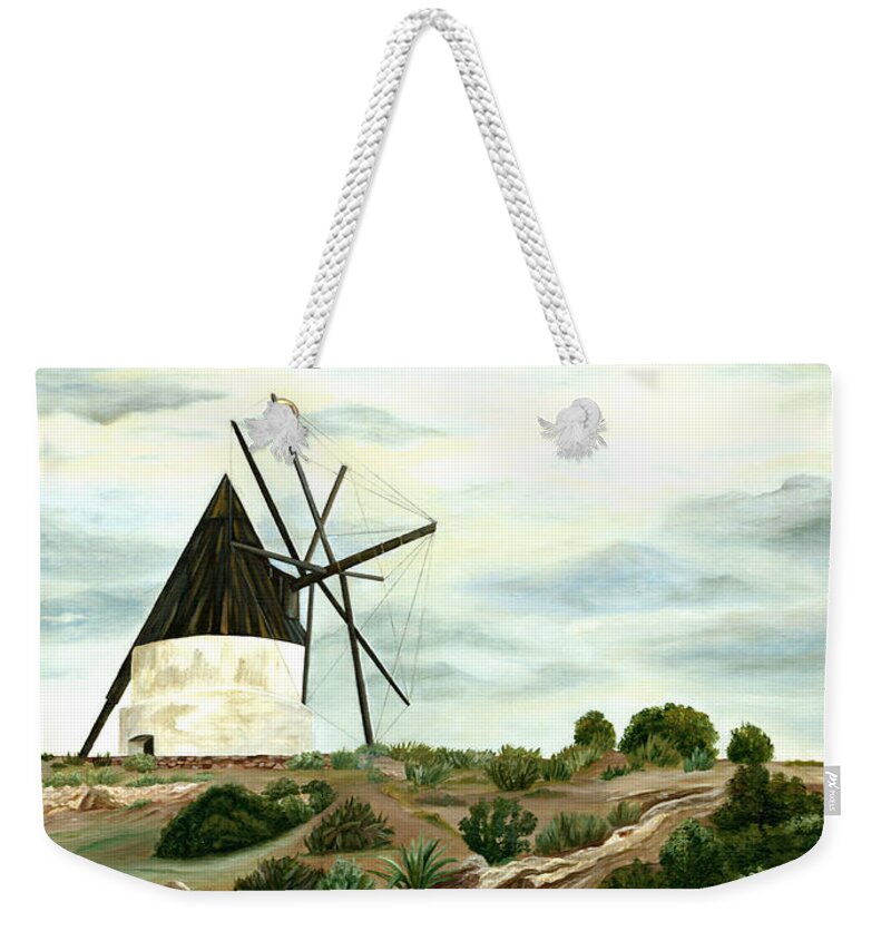 Mill Weekender Tote Bag featuring the painting The Mill by Angeles M Pomata