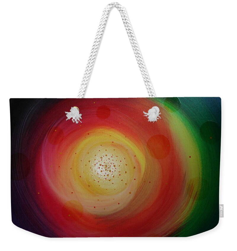Abstract Weekender Tote Bag featuring the painting The Morning After by Krystyna Spink