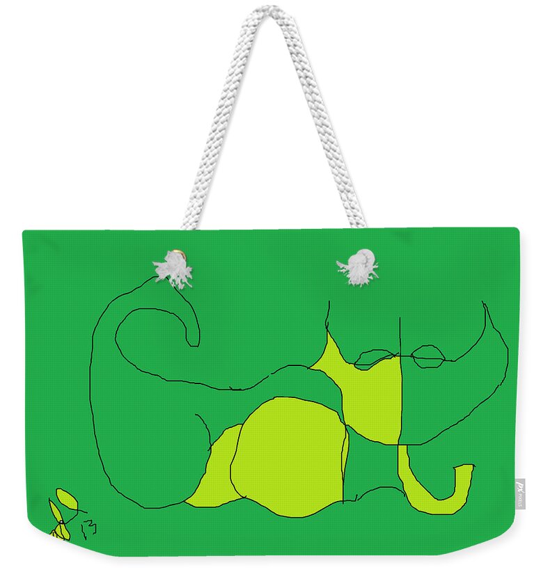 The Name Is Cat Weekender Tote Bag featuring the painting The Name is Cat by Anita Dale Livaditis