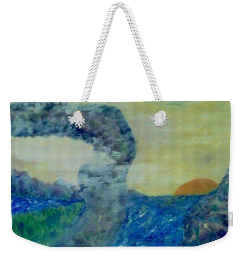 Water Weekender Tote Bag featuring the painting The Narrow Way by Suzanne Berthier