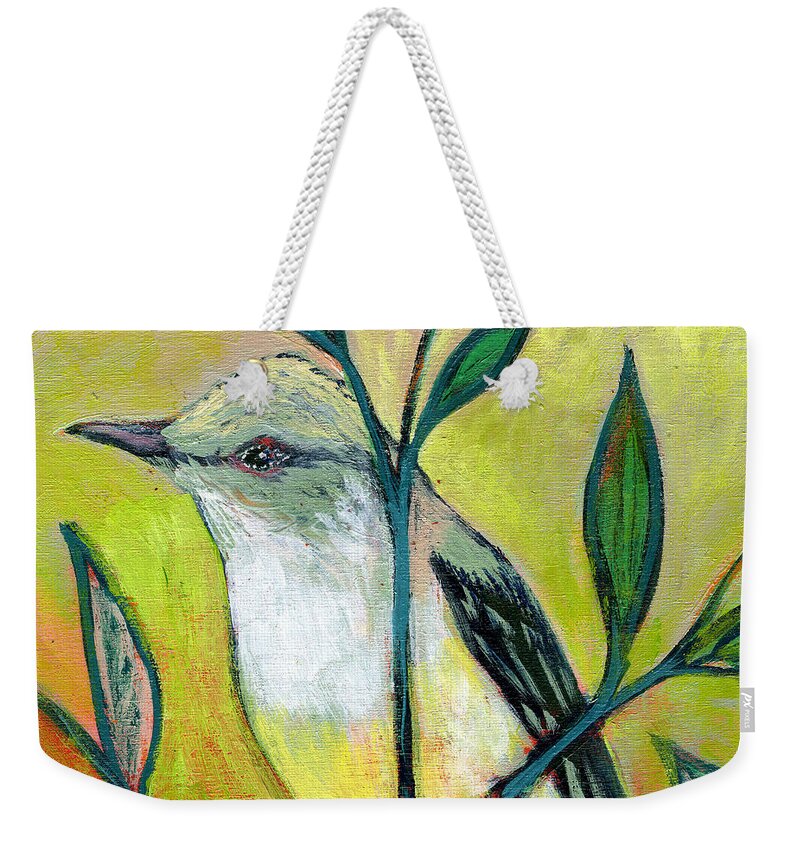Bird Weekender Tote Bag featuring the painting The NeverEnding Story No 108 by Jennifer Lommers