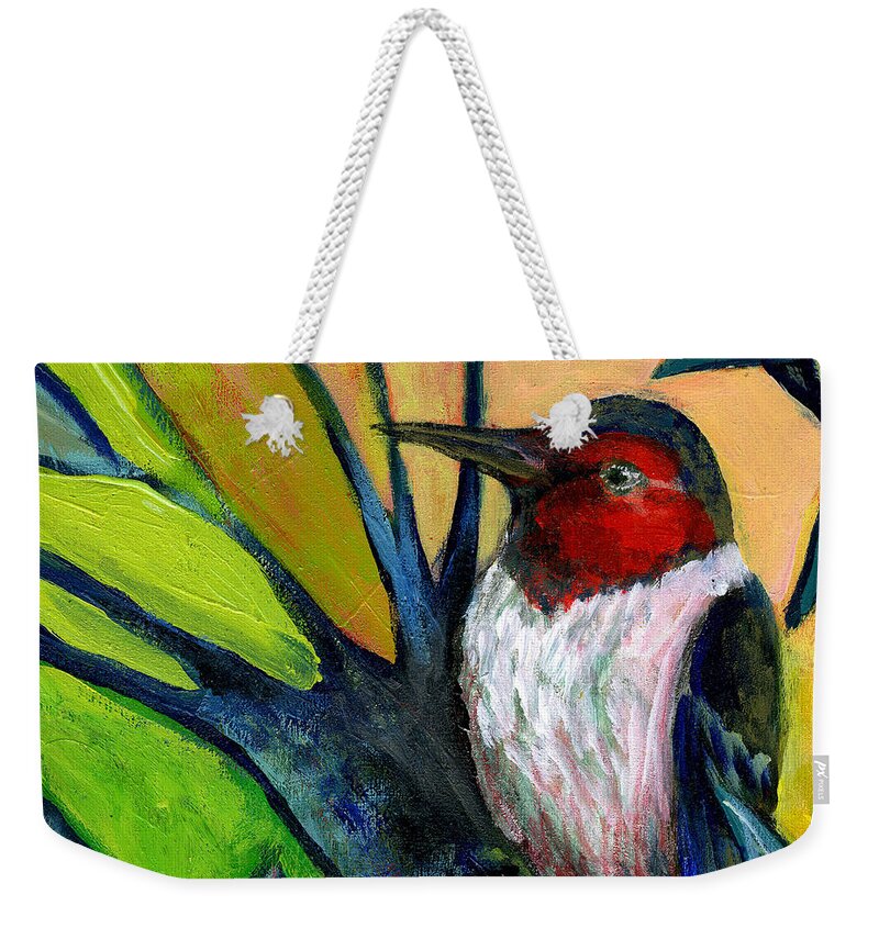 Woodpecker Weekender Tote Bag featuring the painting The NeverEnding Story No 124 by Jennifer Lommers