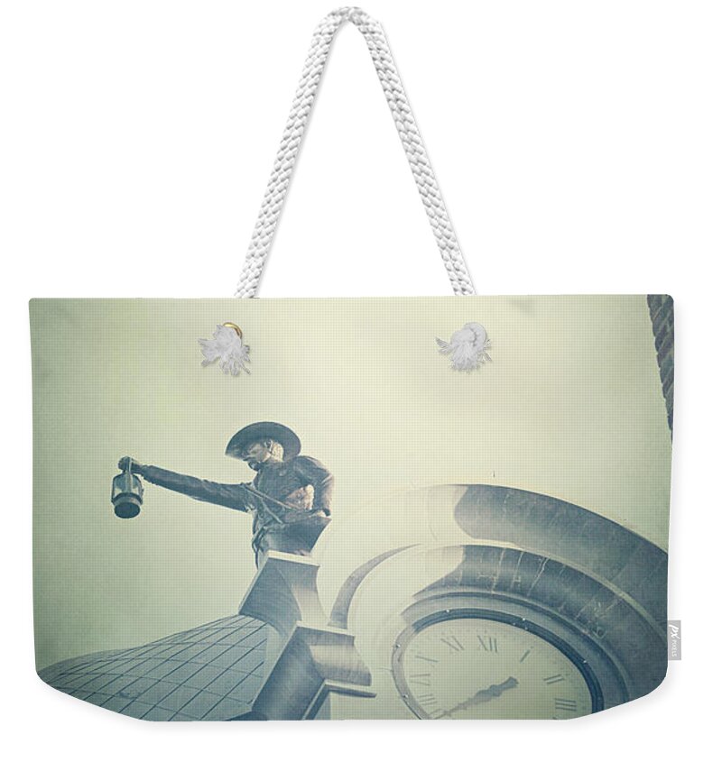 Building Weekender Tote Bag featuring the photograph The Night Watchman by Trish Mistric