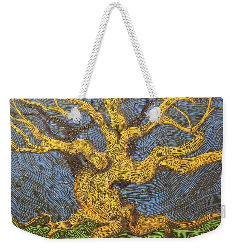 Squiggles Weekender Tote Bag featuring the painting The Oak Dance by Stefan Duncan