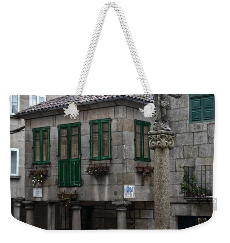 Praza Da Le�a Weekender Tote Bag featuring the photograph The old firewood marketplace by RicardMN Photography