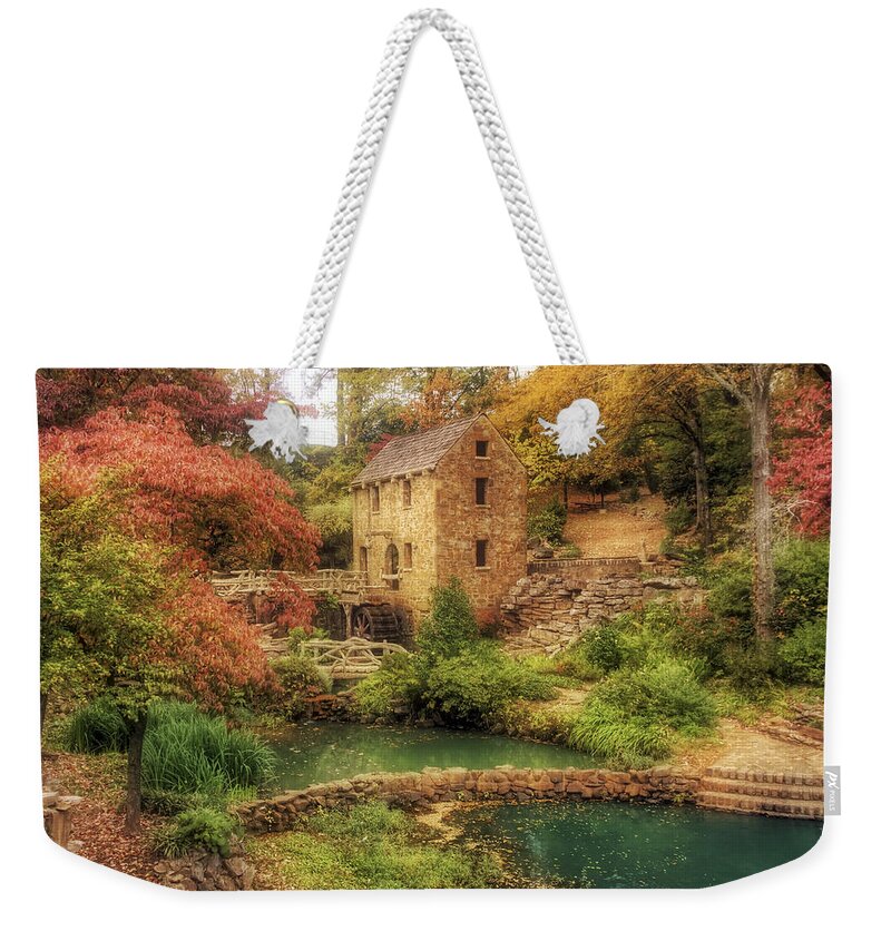 Old Mill Weekender Tote Bag featuring the photograph The Old Mill in Autumn - Arkansas - North Little Rock by Jason Politte