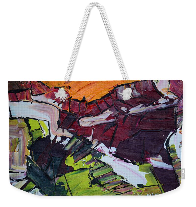 Barn Weekender Tote Bag featuring the painting The Old Red Barn by Donna Blackhall