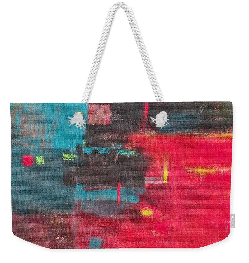 Abstract Weekender Tote Bag featuring the painting The Other Side by Artcetera By   LizMac