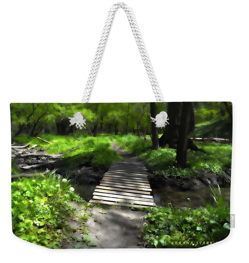 Bridge Weekender Tote Bag featuring the photograph The Painted Forest from the series The Imprint of Man in Nature by Verana Stark