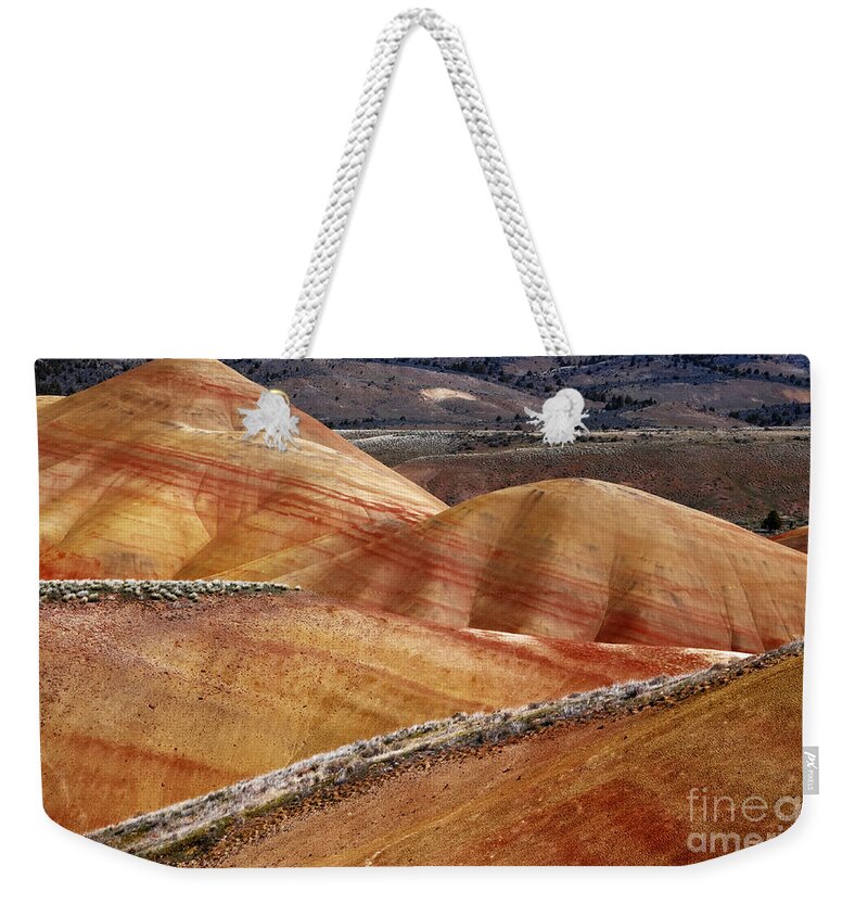 Painted Hills Weekender Tote Bag featuring the photograph The Painted Hills by Vivian Christopher