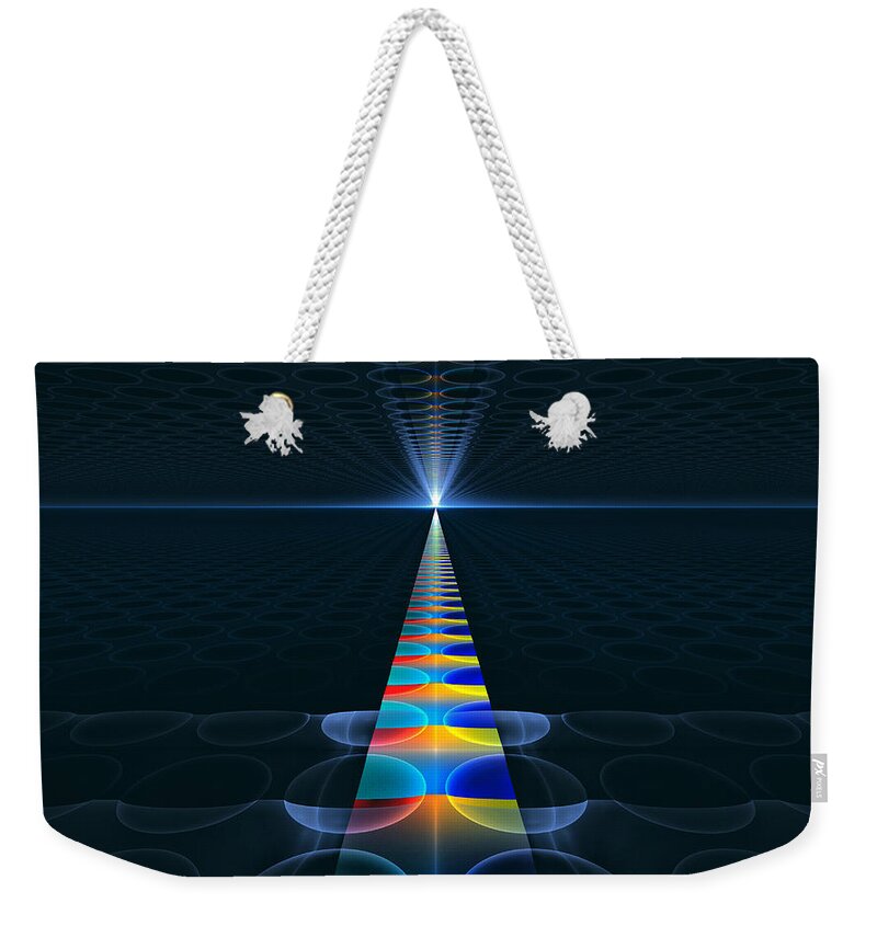 Fractal Weekender Tote Bag featuring the digital art The Path Ahead by Gary Blackman