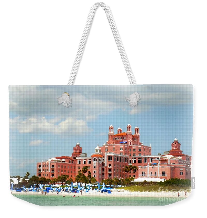 Pink Weekender Tote Bag featuring the digital art The Pink Palace by Valerie Reeves
