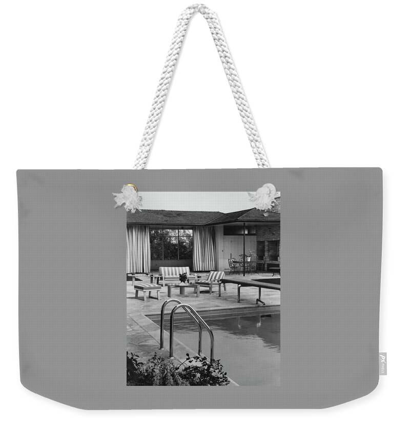 The Pool And Pavilion Of A House Weekender Tote Bag
