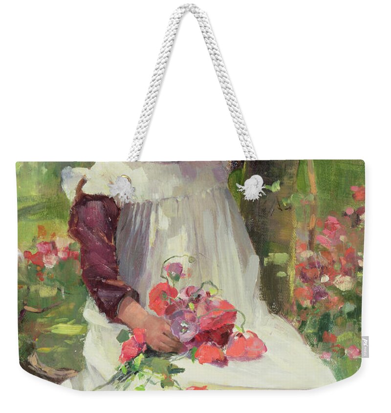 Child Weekender Tote Bag featuring the painting The Poppy Gatherer by David Fulton