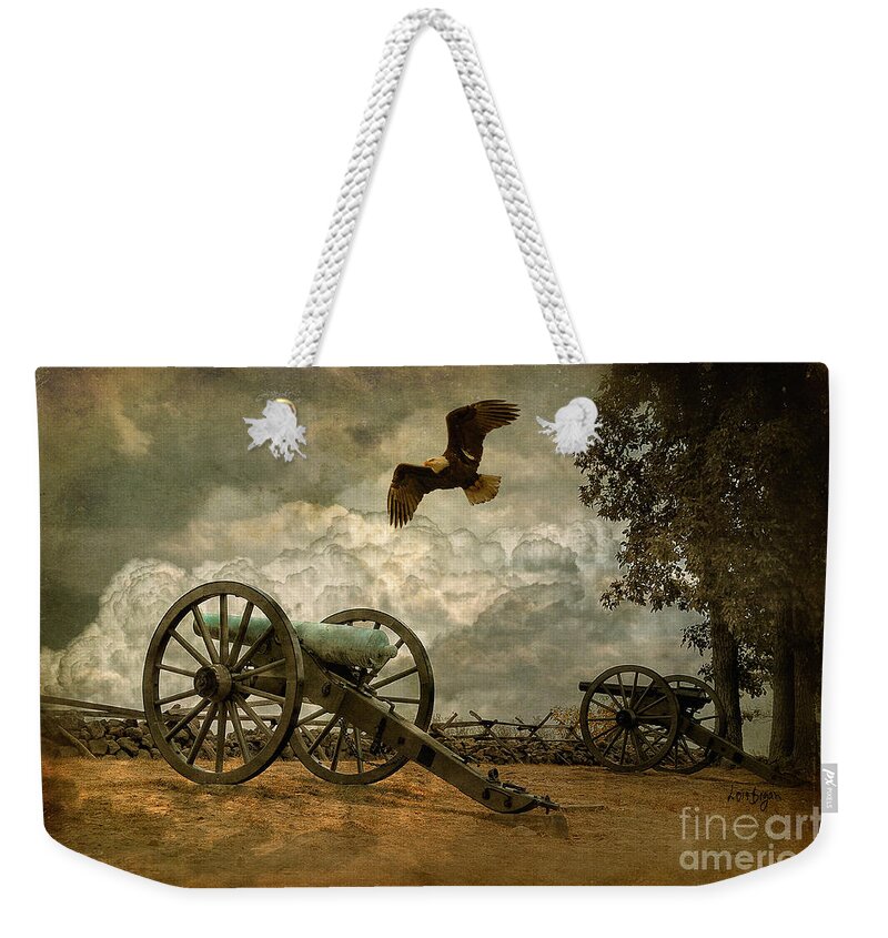 Canon Weekender Tote Bag featuring the photograph The Price Of Freedom by Lois Bryan