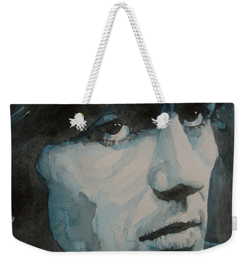 The Beatles Weekender Tote Bag featuring the painting The quiet one by Paul Lovering