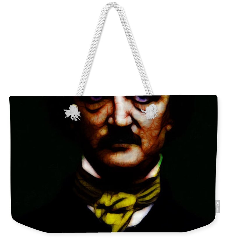 Edgar Weekender Tote Bag featuring the photograph The Raven - Edgar Allan Poe by Wingsdomain Art and Photography