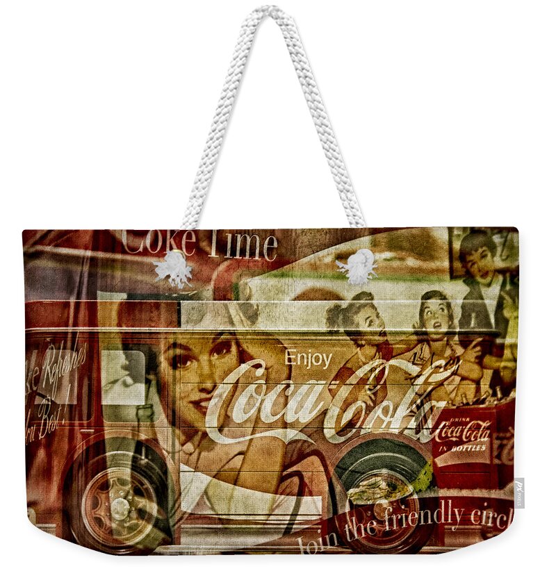 Coca Cola Weekender Tote Bag featuring the photograph The Real Thing by Susan Candelario