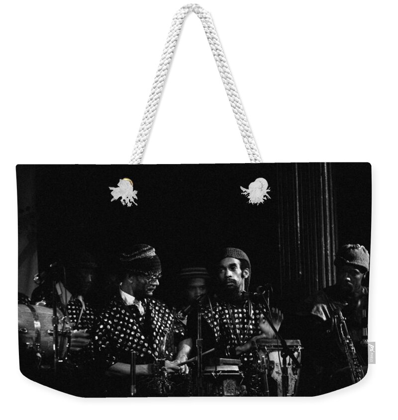 Sun Ra Arkestra Weekender Tote Bag featuring the photograph The Reed Section by Lee Santa