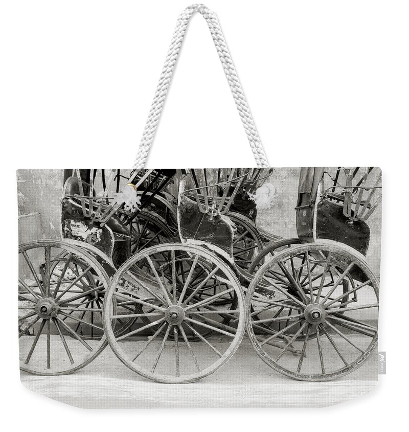 Nostalgia Weekender Tote Bag featuring the photograph The Rickshaws Of India by Shaun Higson