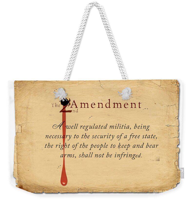 2nd Amendment Weekender Tote Bag featuring the digital art The right to bear arms-3 by Chris Van Es