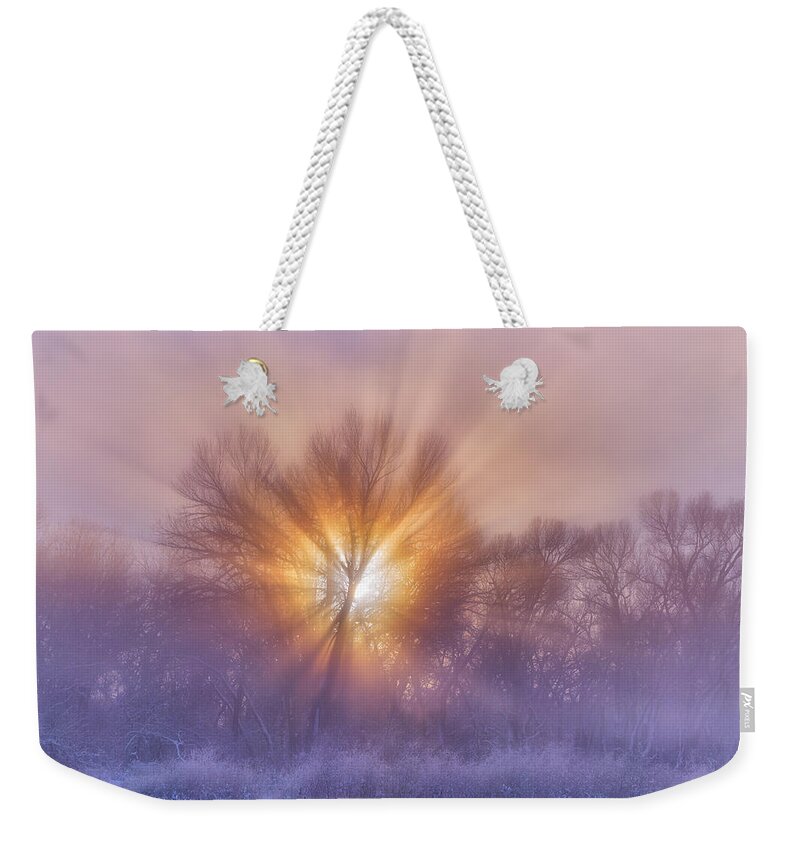 Christmas Weekender Tote Bag featuring the photograph The Rising by Darren White