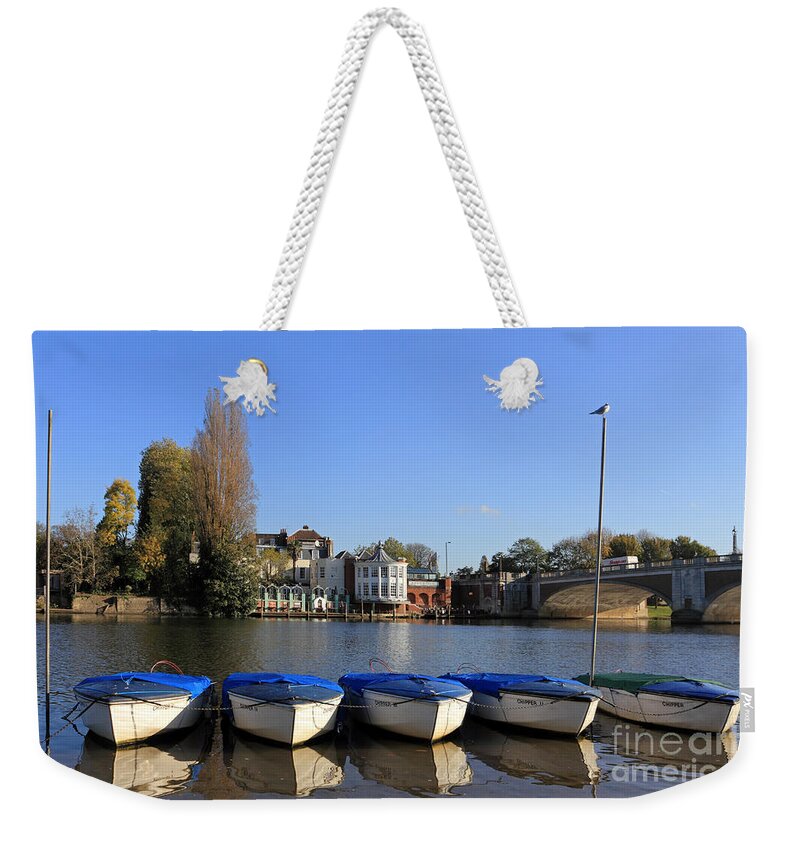 The River Thames At Hampton Court London Weekender Tote Bag featuring the photograph The River Thames at Hampton Court London by Julia Gavin
