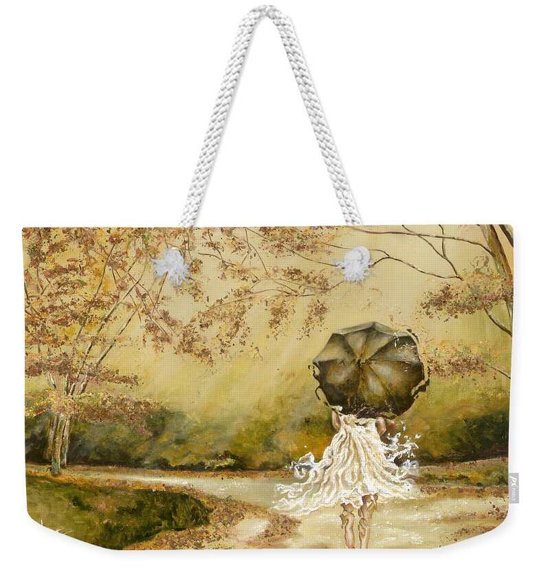 Women Weekender Tote Bag featuring the painting The road by Karina Llergo