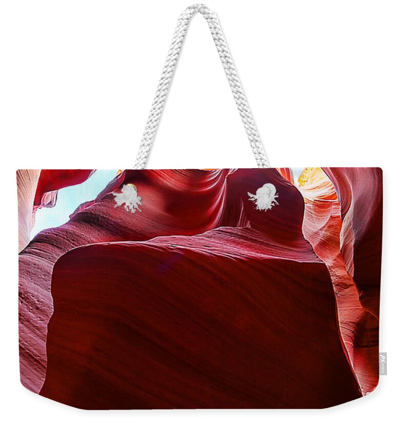 Antelope Canyon Weekender Tote Bag featuring the photograph The Rock by Jason Chu