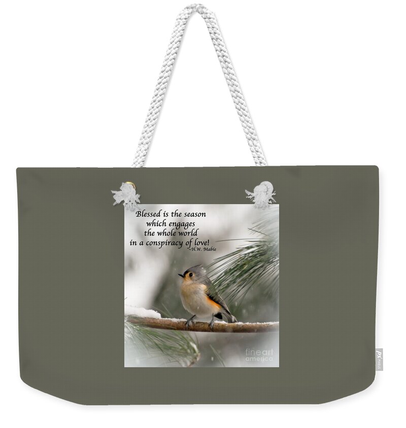 Bird Weekender Tote Bag featuring the photograph The Season Of Love by Kerri Farley