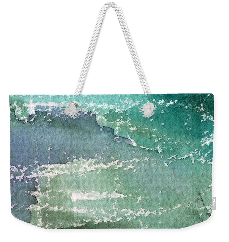 Abstract Painting Weekender Tote Bag featuring the painting The Shallow End by Linda Woods